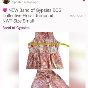 🩷 NEW Band of Gypsies BOG Collective Floral Jumpsuit NWT Size Small
